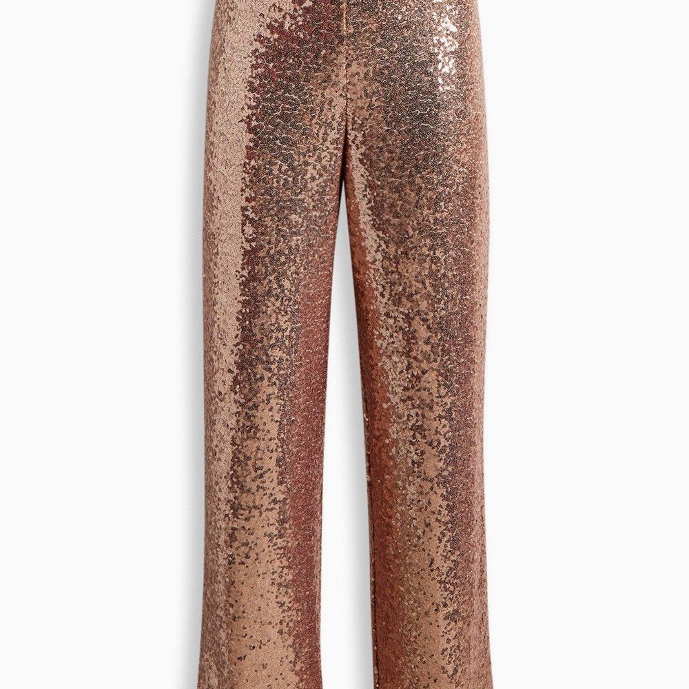 Pull-On Wide Leg Sequin High-Rise Pant - Torrid - Size 5X - NWT - Champagne/Gold - Picture 7 of 7